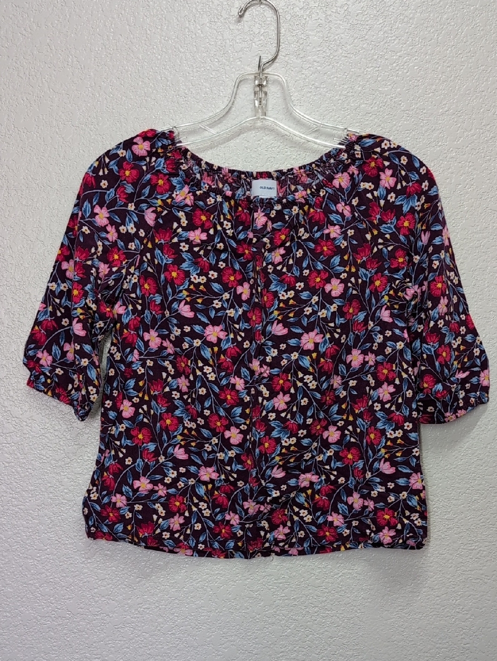 Old Navy | Girls Lovely Blouse| Burgundy Floral